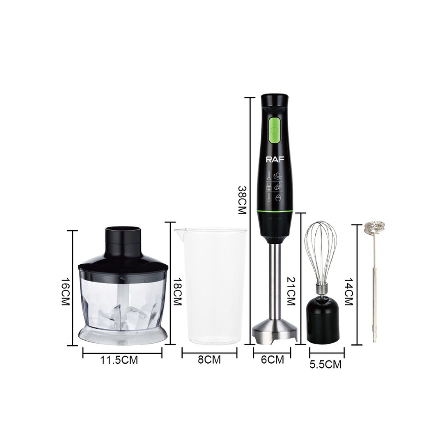 Batidora De Mano 5 En 1 Acero Inoxidable Con Picadora Y Batidor 1500w image number 3.0