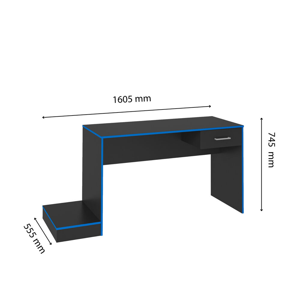 Escritorio Gamer Negro-azul image number 4.0