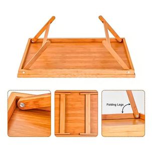 Bandeja Desayuno Cama Plegable Madera Natural Multifuncional