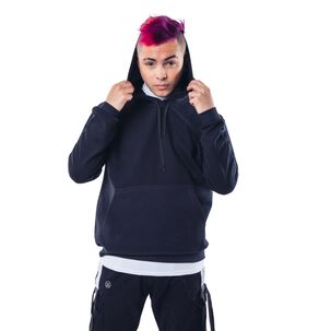 Poleron Negro Canguro Hombre Relaxed Fit Para Estampar Poleron Negro Canguro Hombre Relaxed Fit Para Estampar