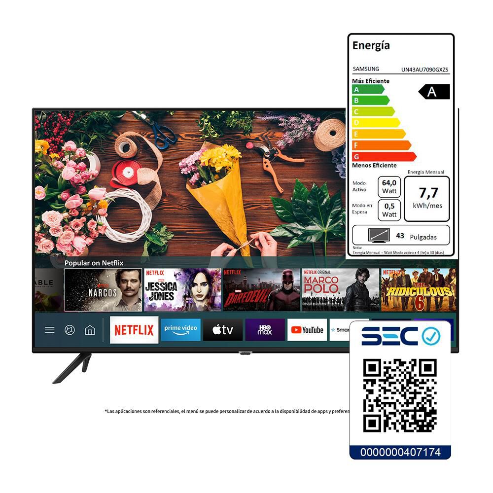 Led Samsung AU7090 / 43 " / Ultra HD / 4K / Smart Tv image number 7.0
