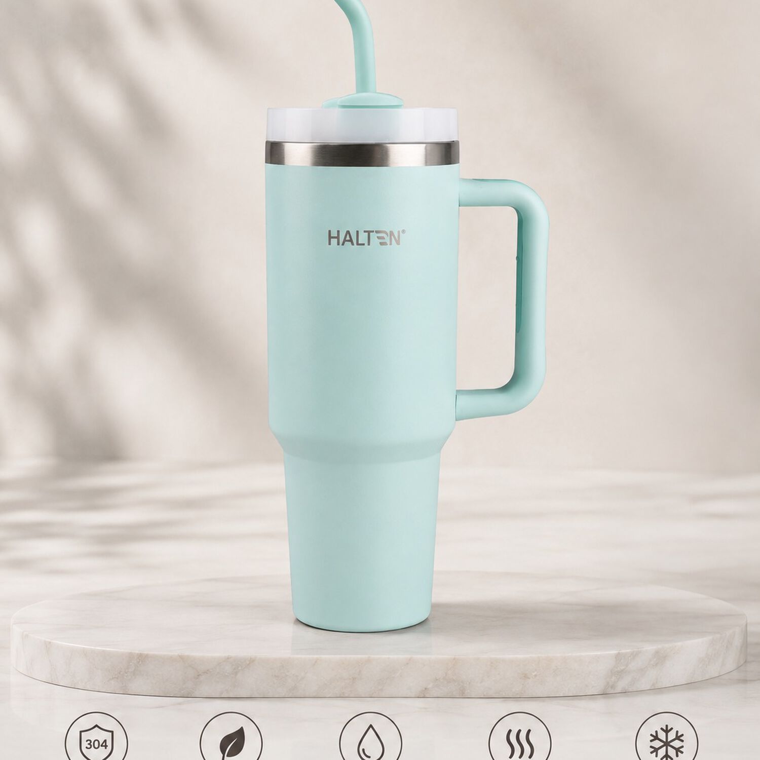 Termo Big Mug 1.2 Litros Acero Inoxidable Con Sorbete Marca Halten Color Verde Menta image number 0.0