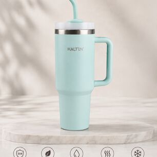 Termo Big Mug 1.2 Litros Acero Inoxidable Con Sorbete Marca Halten Color Verde Menta