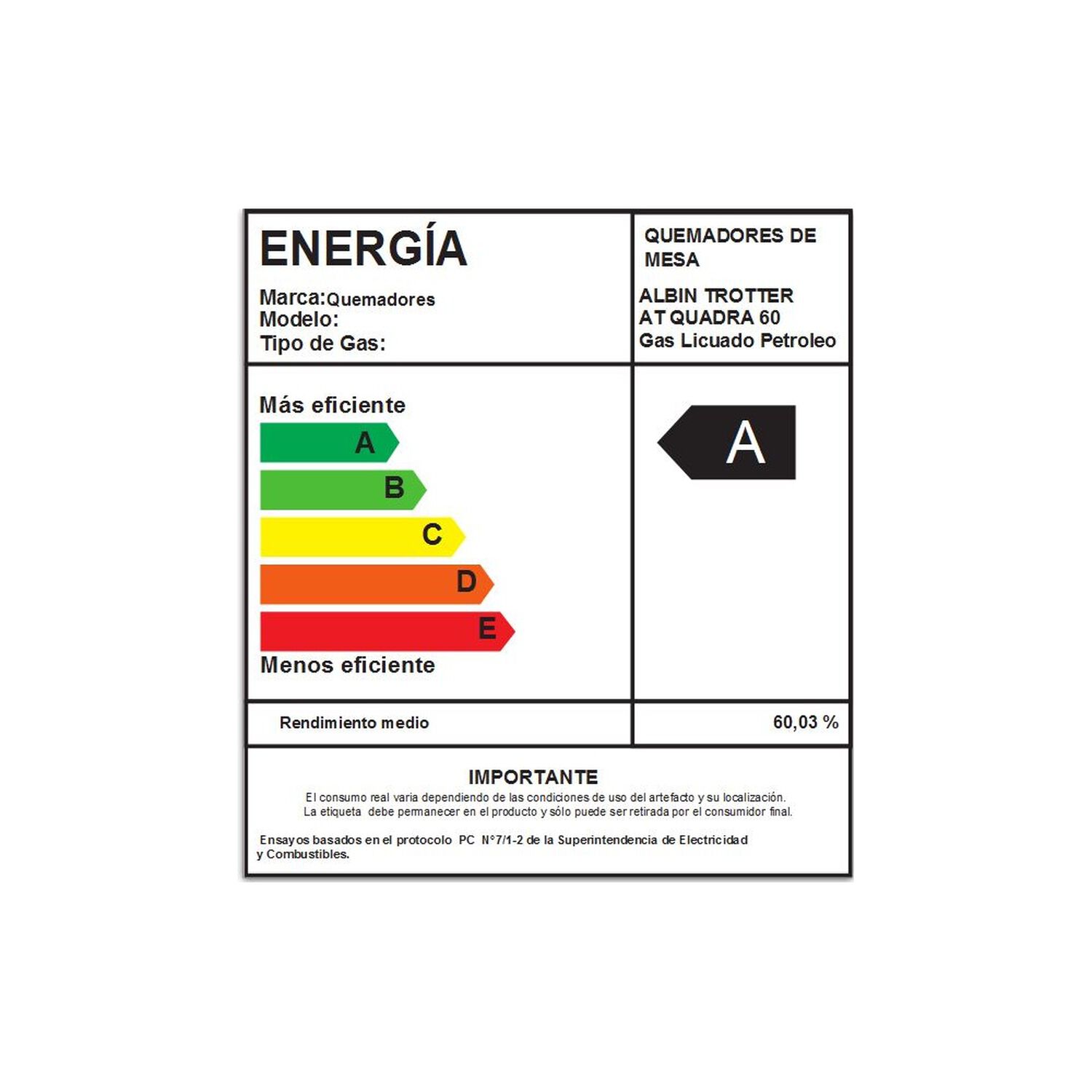 Encimera Gas Licuado Albin Trotter Quadra 60 Cm 4 Platos image number 1.0