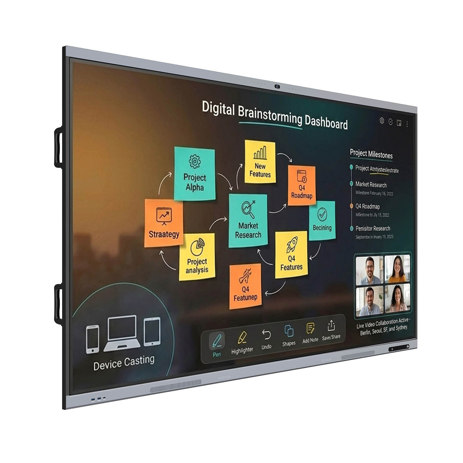Pantalla Interactiva T&aacute;ctil Aiwa 86'' Uhd 4k Android Aw-ik86 image number 2.0