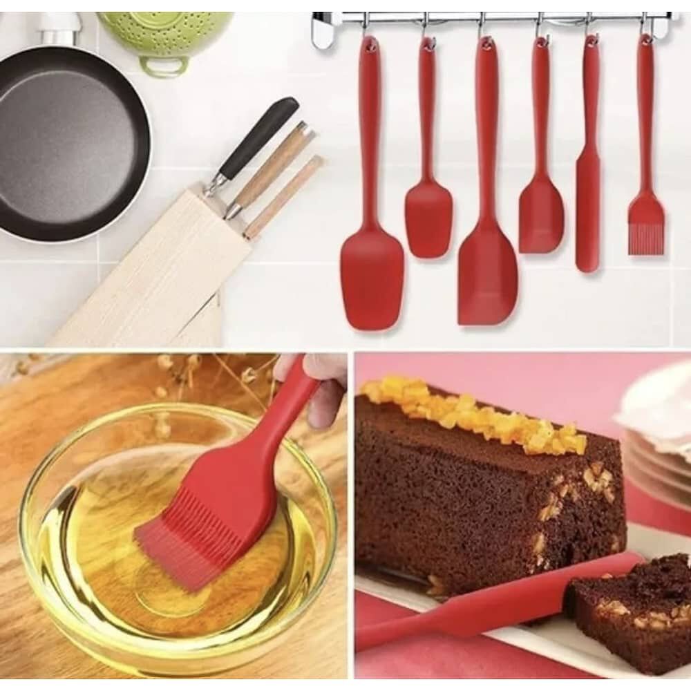 Esp&aacute;tula De Silicona Antiadherente 6 Unidades Color Rojo image number 2.0