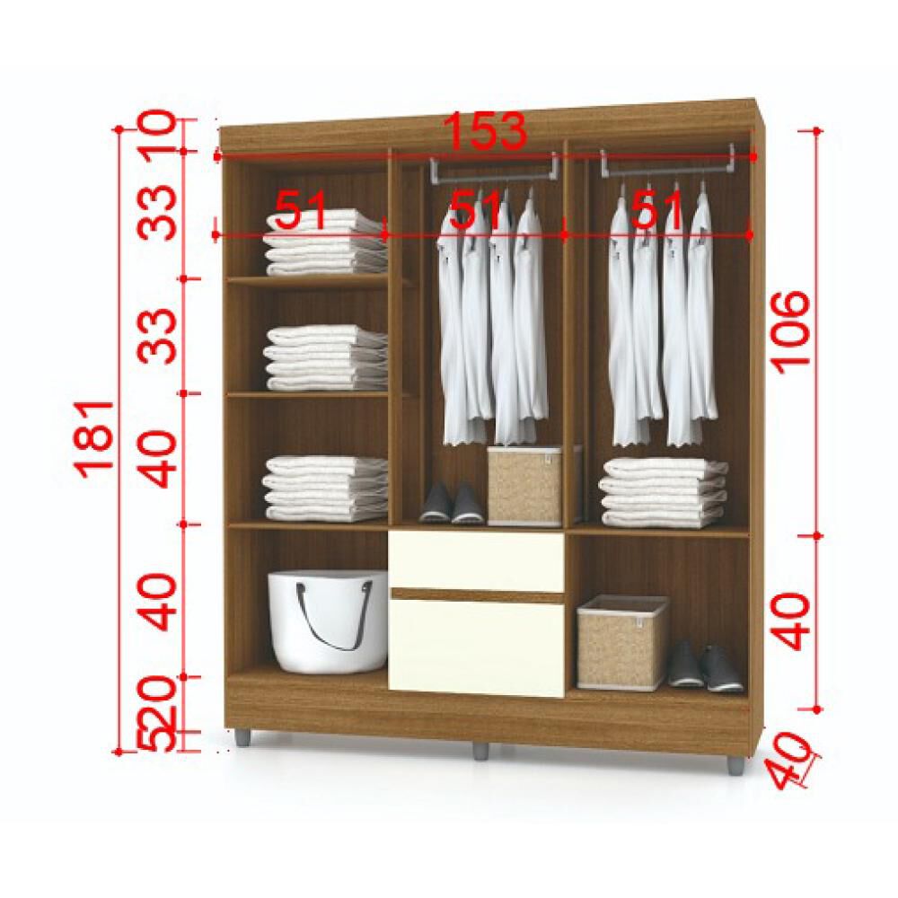 Clóset Kea Ideal 6ch / 6 Puertas / 2 Cajones image number 1.0