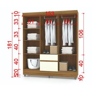 Clóset Kea Ideal 6ch / 6 Puertas / 2 Cajones