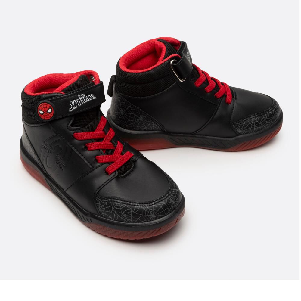 Zapatilla Infantil Con Luces Niño Spiderman Negro image number 1.0