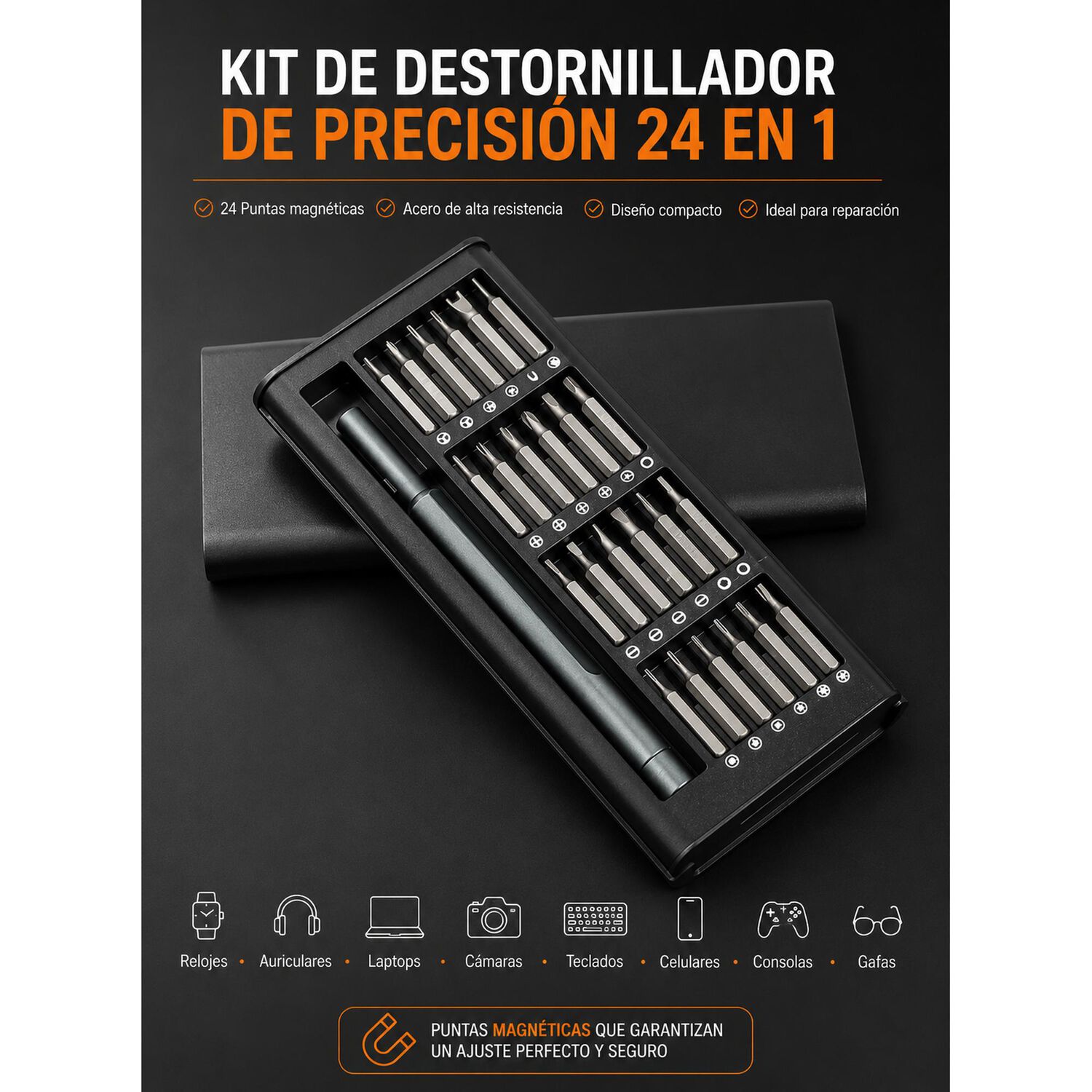 Juego Destornillador 24 Puntas Magn&eacute;ticas Para Celulares image number 5.0