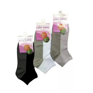 Calcetas Tobilleras Sin Costuras Para Mujer Con Bambu Y Cobre - 6 Pares