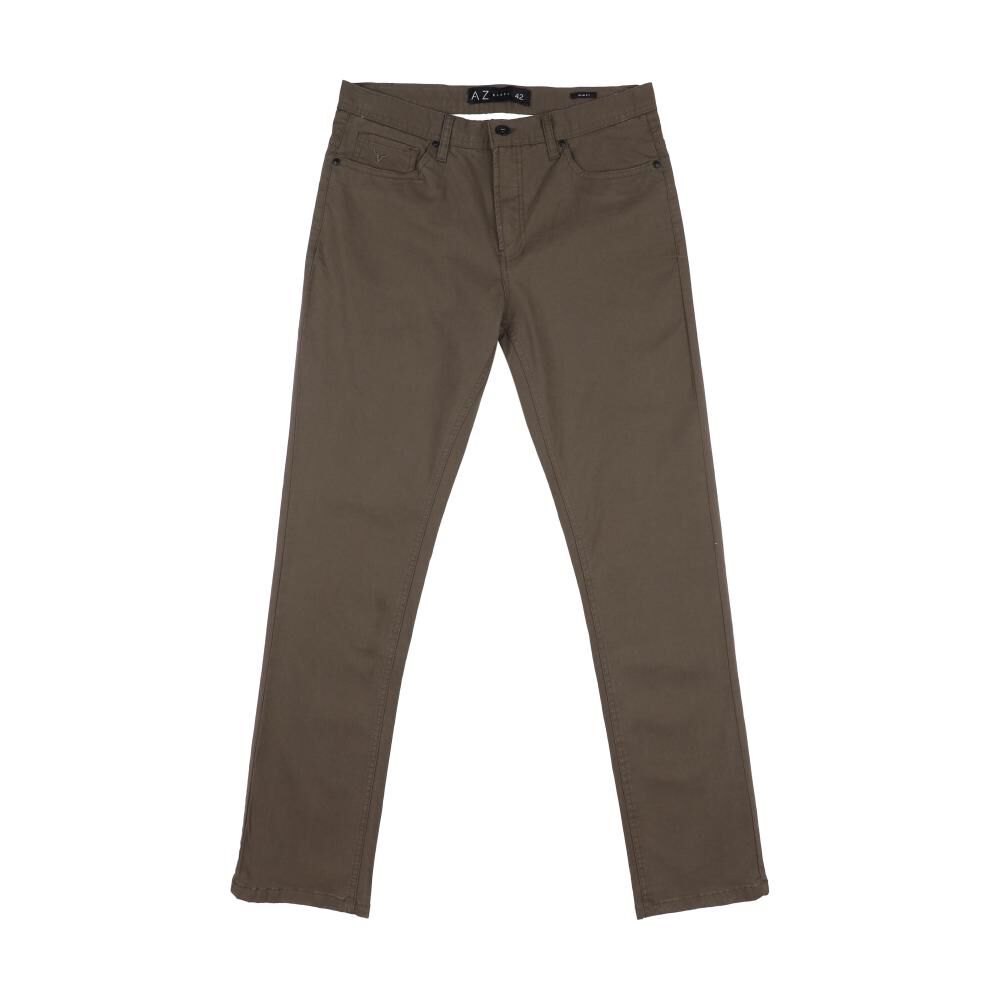 Pantalón Liso Tiro Medio Slim Hombre Az Black image number 0.0