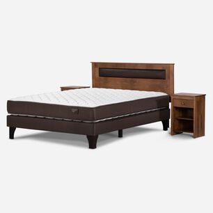 Cama Europea Rosen Ergo T / 2 Plazas / Base Normal + Set De Maderas Ferrara