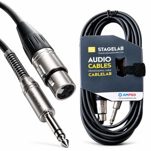 Cable Plug 6.3 Macho A Xlr Hembra De 6 Metros Stagelab Negro