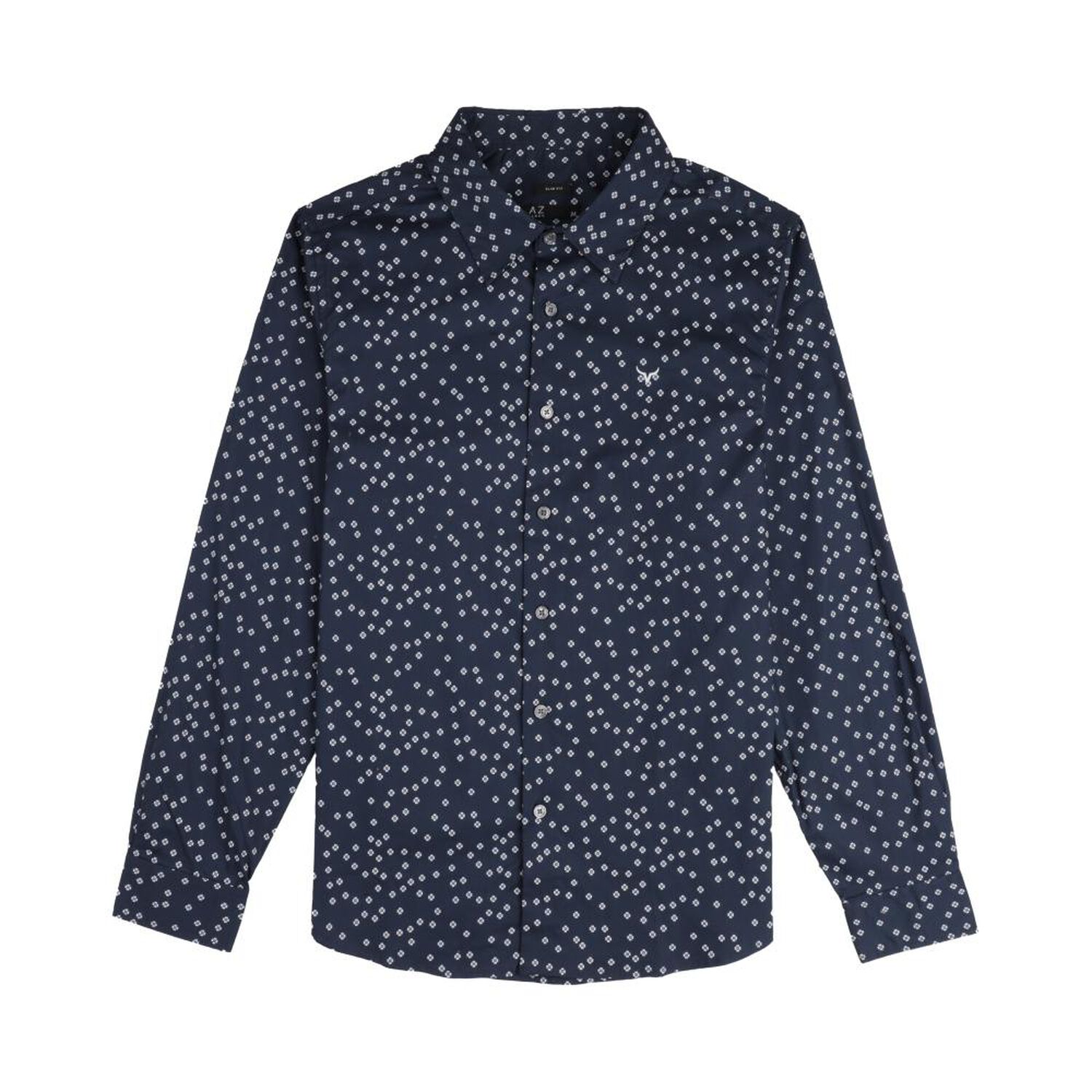 Camisa Estampada Slim Manga Larga Hombre Az Black image number 0.0