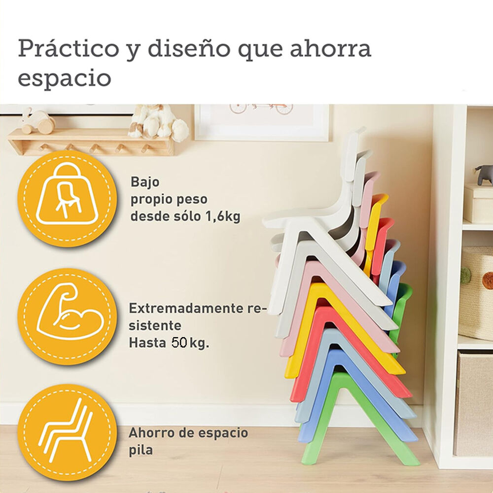 Silla De Plastico Infantil Piso Asiento Resistente Para Niño image number 2.0