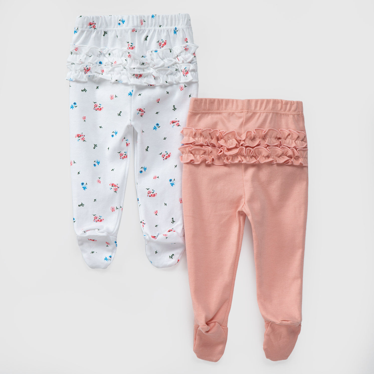 Pack Pantalones Blanco Rosa Flores Algod&oacute;n Peruano image number 1.0