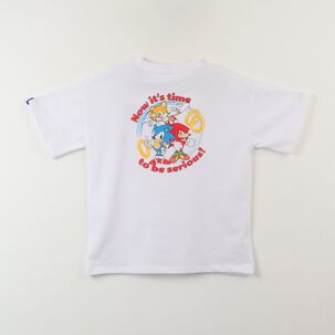Polera Manga Corta Ni&ntilde;o Blanco Back Print Sonic