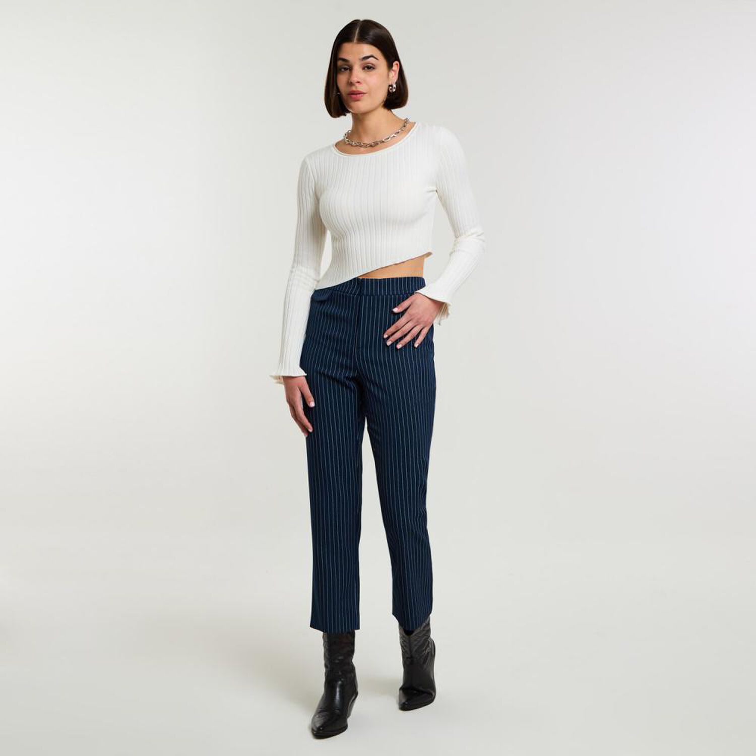Pantal&oacute;n De Vestir Moda Tiro Medio Recto Mujer Rolly Go image number 1.0