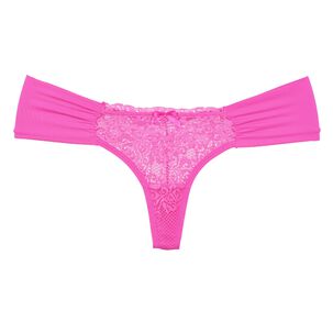 Colaless Lateral Drapeada Y Encaje Rosa 2rios
