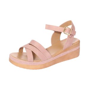 Sandalia Plataforma Rosa V&iacute;a Franca Art. 52110b31138pink
