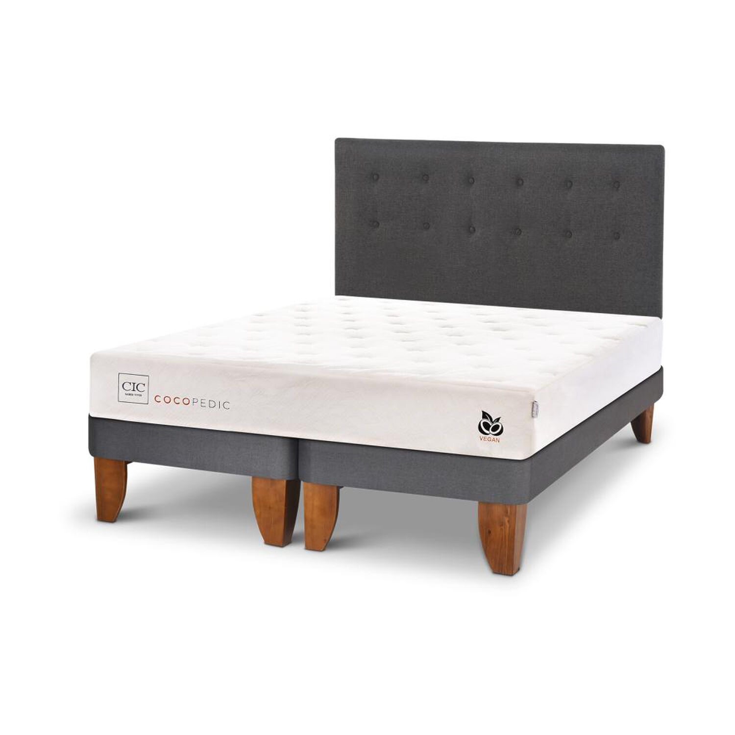Cama Europea Cic Cocopedic / 2 Plazas / Base Dividida + Respaldo image number 1.0
