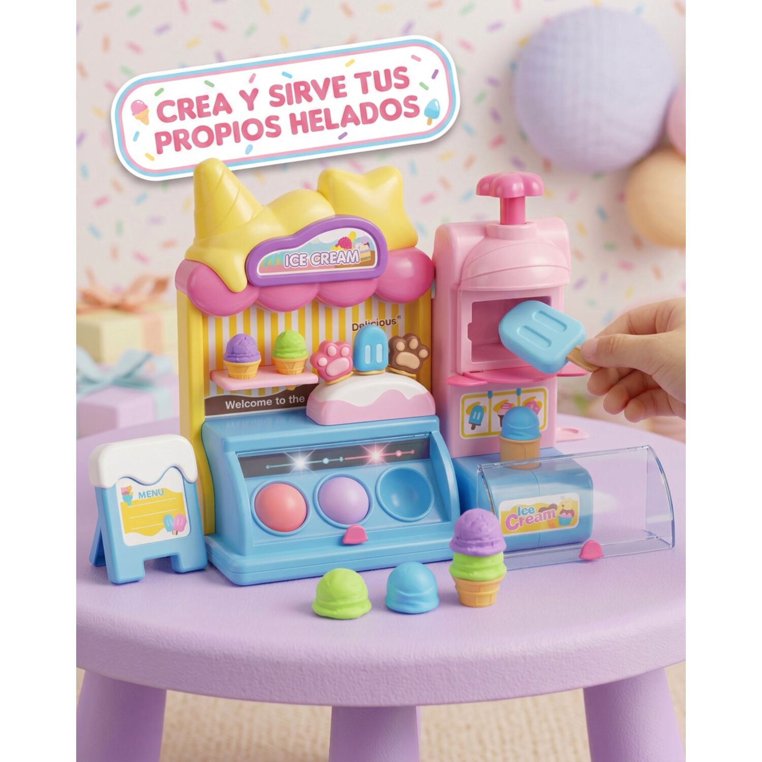 Set Juego Infantil Plastilina, Plasticina Aprendizaje Helado image number 2.0