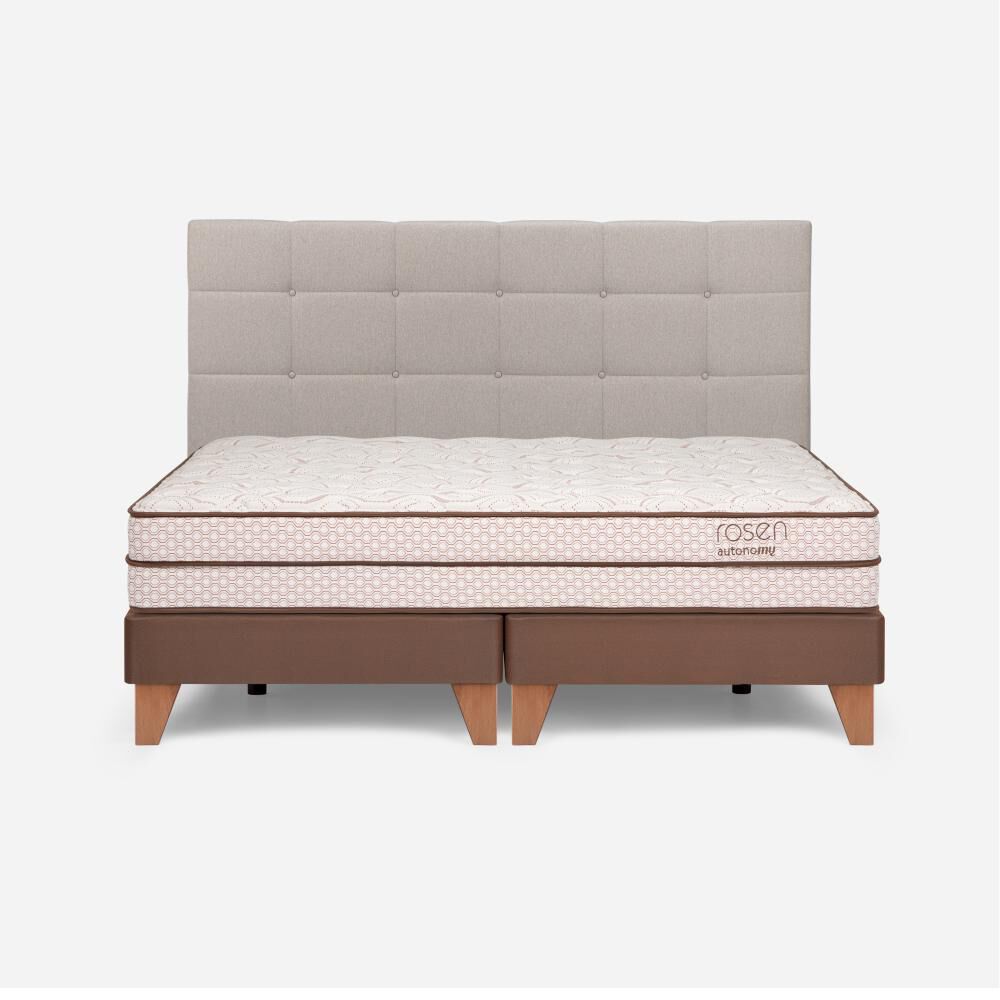 Cama Europea Rosen Autonomy / King / Base Dividida + Respaldo Issey Niebla image number 0.0