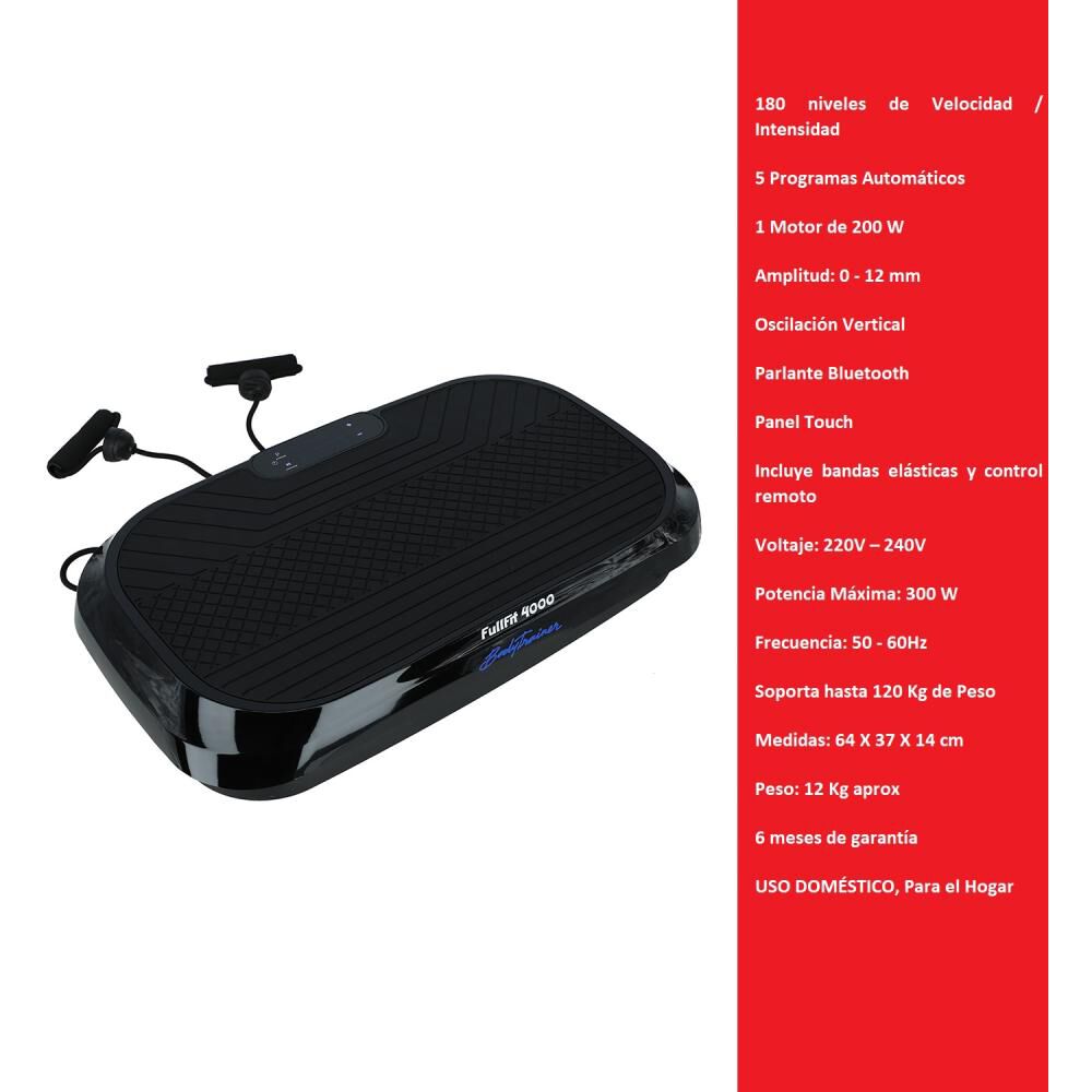 Plataforma Vibratoria Bodytrainer Fullfit 4000 Bluetooth image number 1.0