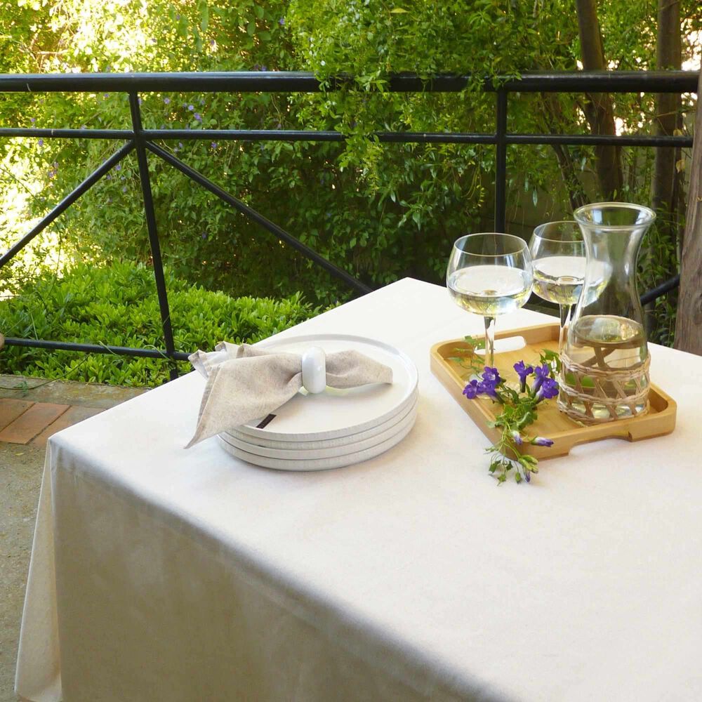 Mantel De Algod&oacute;n Max Liso Hueso 177x277 Cm image number 2.0