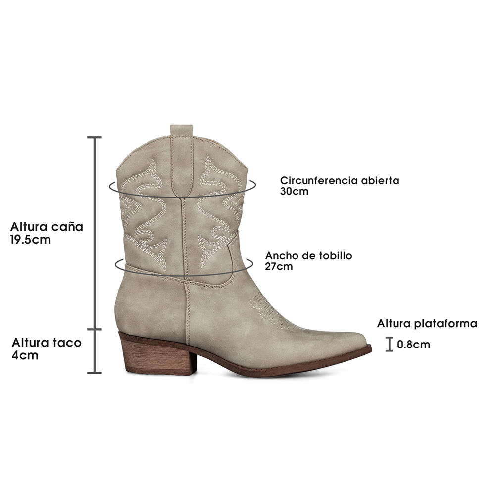 Botin Casual Mujer Moda Vintage Cowboy Bordado Weide Qbm20 image number 6.0