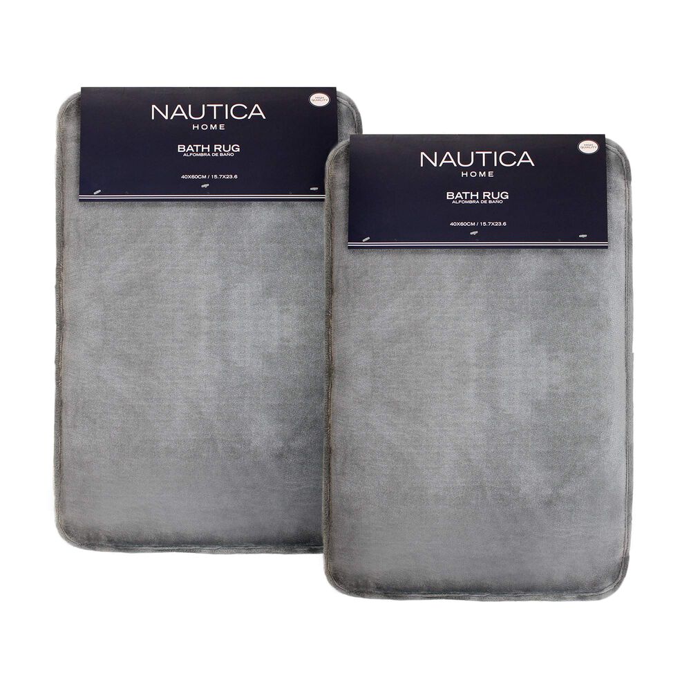 Pack 2 Alfombras De Ba&ntilde;o Nautica Home 40x60cm Flannel Antideslizante Gris image number 0.0