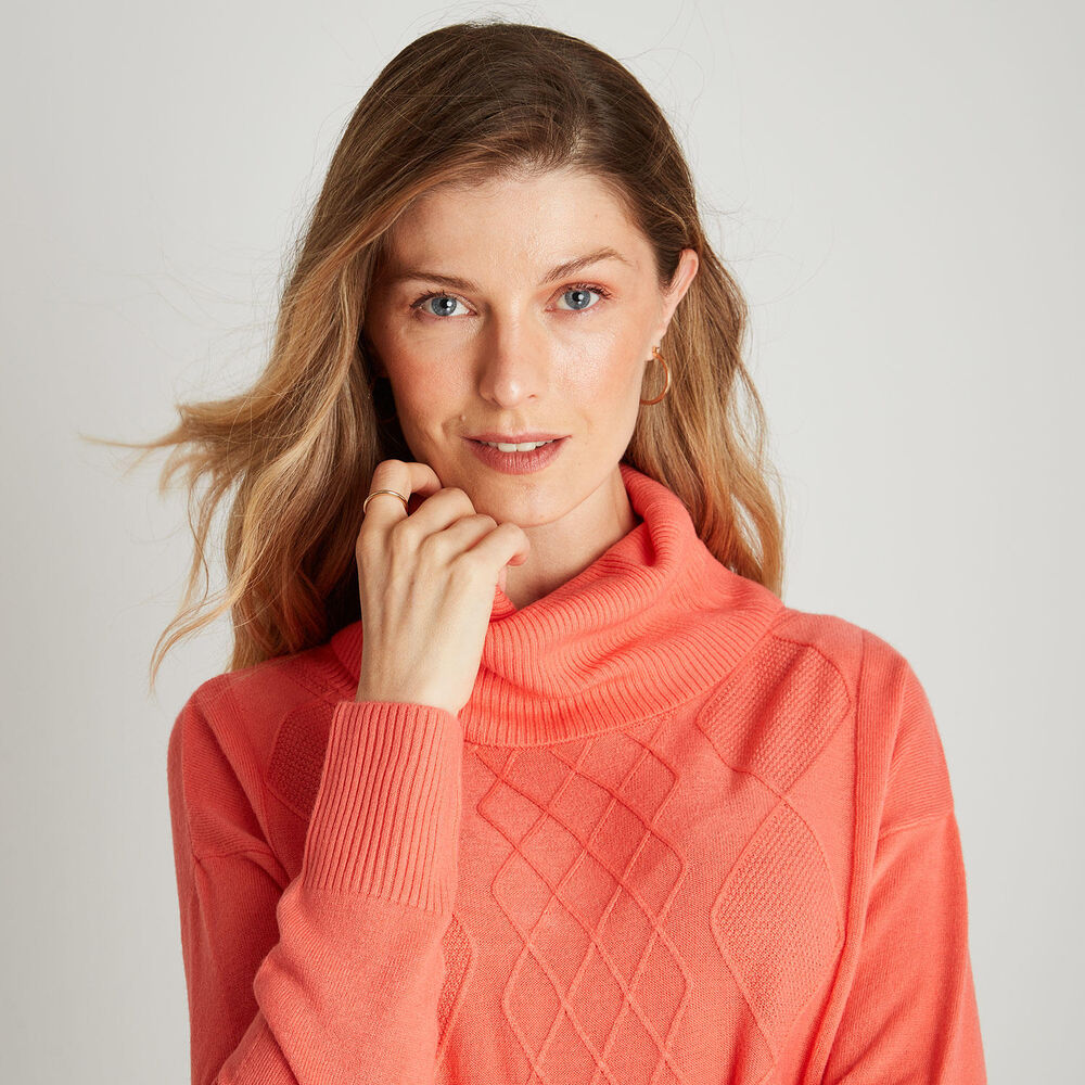 Sweater Cuello Tortuga Cashmere Like Coral image number 2.0