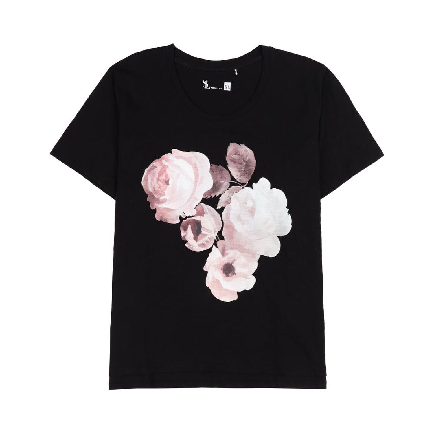 Polera Lisa Estampado Delantero Manga Corta Cuello Redondo Mujer Sexy Large image number 0.0