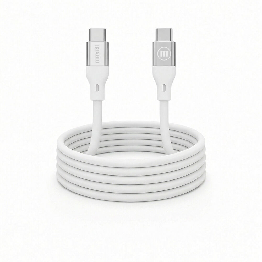 Cable Magn&eacute;tico 60w Usb C A Usb C Maxell 1.2 Metros Carga R&aacute;pida Blanco image number 1.0