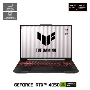 Notebook 16" Asus Tuf Gaming A16 / AMD Ryzen 7 / 16 GB RAM / Nvidia Geforce RTX 4050 / 512 GB SSD