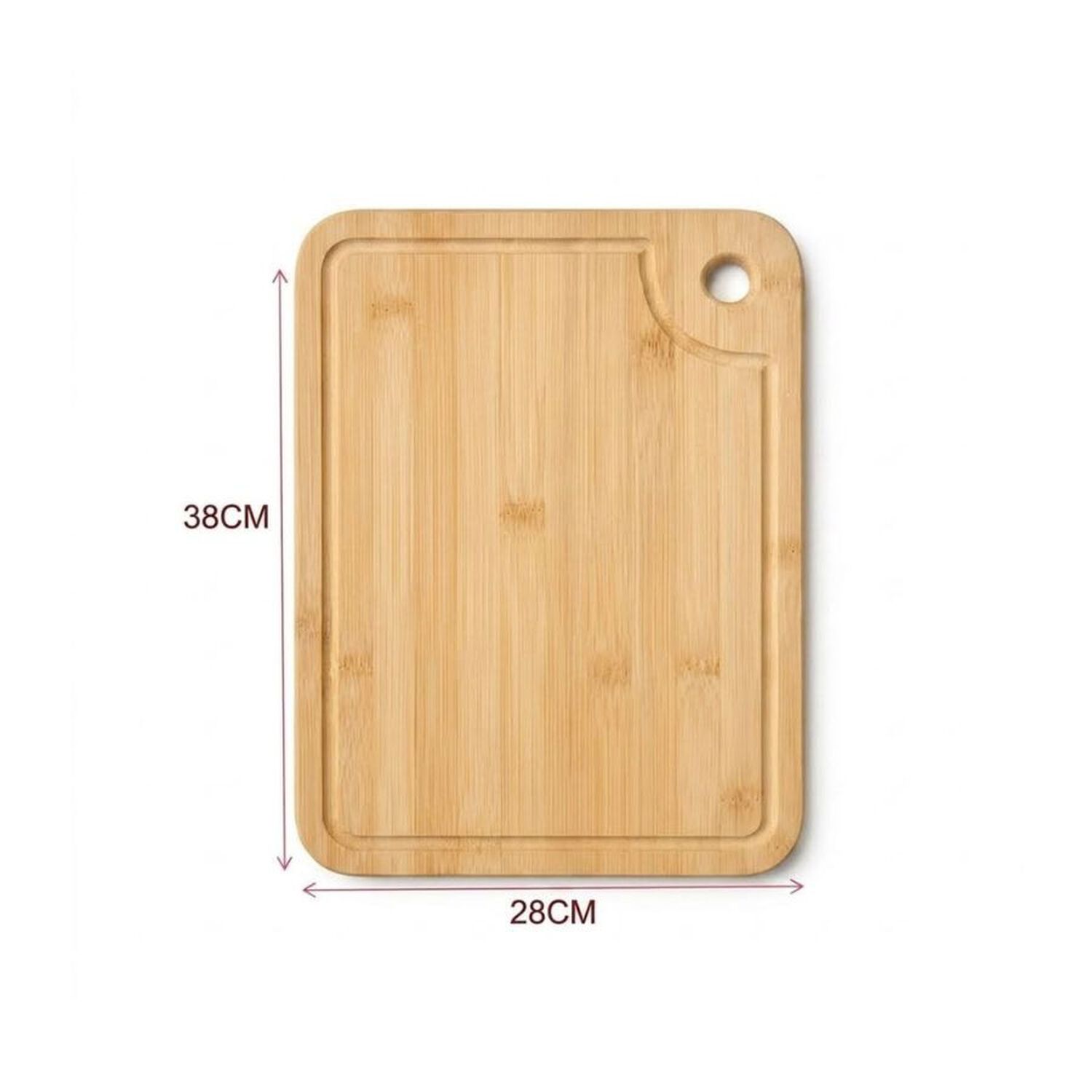 Tabla Cocina Bamb&uacute; Rectangular Antideslizante Con Ranura 28x38cm image number 1.0