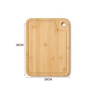 Tabla Cocina Bamb&uacute; Rectangular Antideslizante Con Ranura 28x38cm
