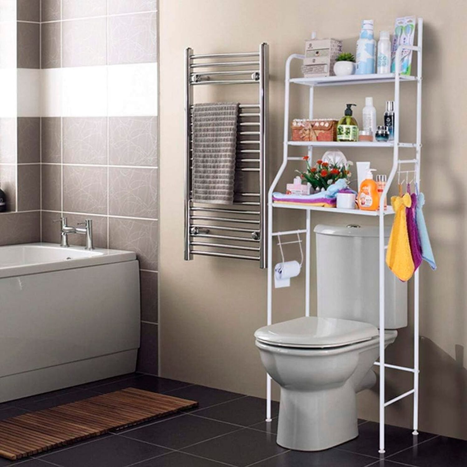 Estante Organizador Met&aacute;lico De Almacenamiento Para Ba&ntilde;o De 3 Niveles image number 3.0