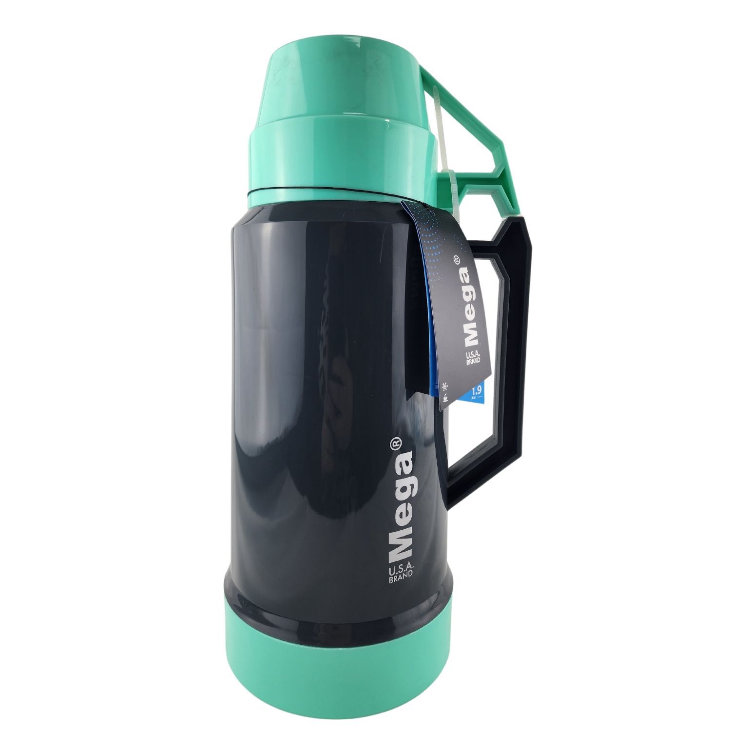 Termo Mega 1.9l New Megatemp Bebidas Calientes Frias Con Tazas Turquesa image number 0.0