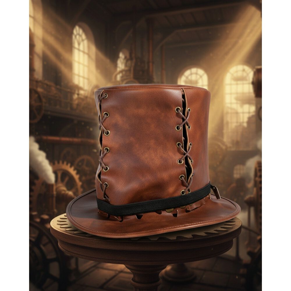 Sombrero Copa Disfraz Steampunk Cuero Premium image number 4.0