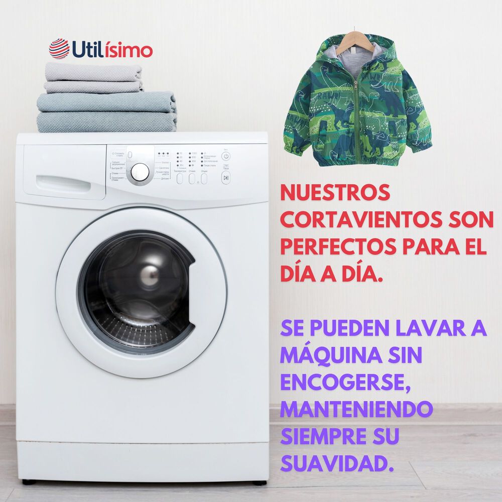 Cortaviento Impermeable Chaqueta Estampado Niño Bebé Light Green Dinosaur image number 7.0