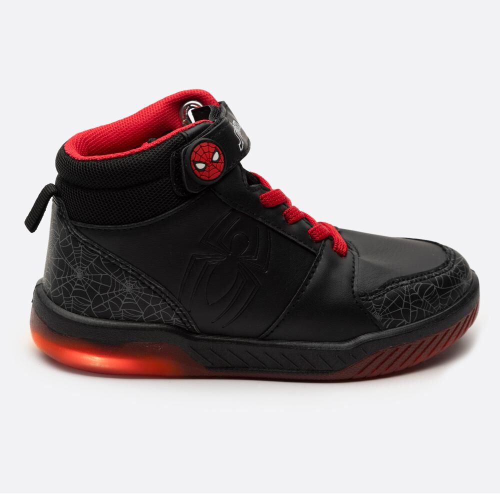 Zapatilla Infantil Con Luces Niño Spiderman Negro image number 0.0