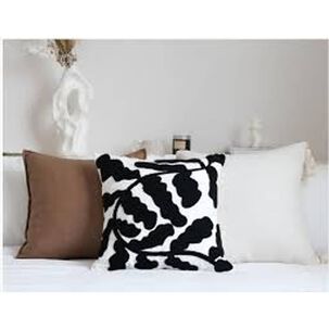 Set De 2 Cojines Bordados Negros - Ramas