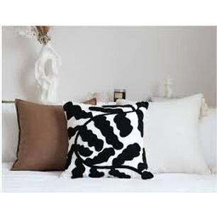Set De 2 Cojines Bordados Negros - Ramas