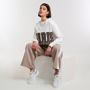 Polerón Crop Top Manga Larga Cuello Redondo Mujer Rolly Go