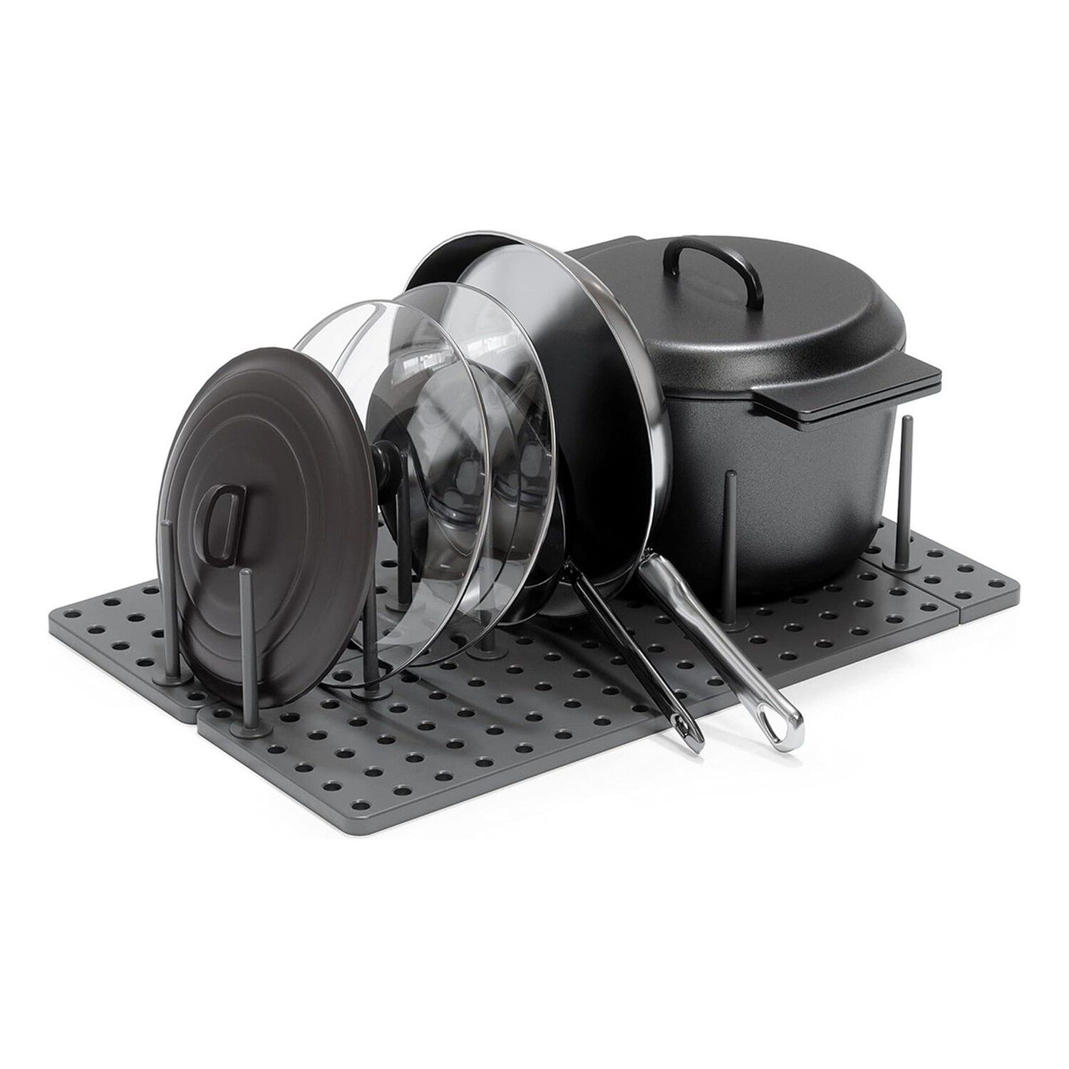 Estante Ajustable Drenaje Cocina 2 Cajones Organizador Gris image number 0.0
