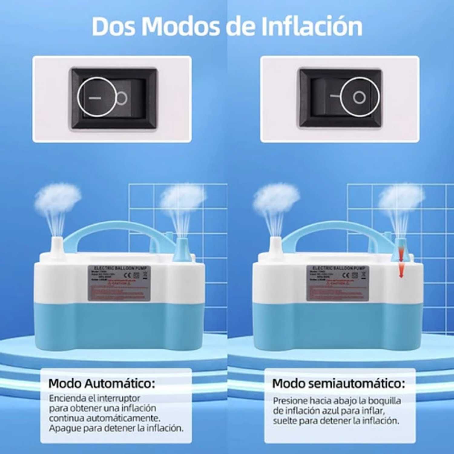 Inflador Globos Electrico Con 2 Inyectores Para Fiestas 600w image number 1.0