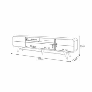 Rack Tv Marsella 85" 220x57x40 Cm