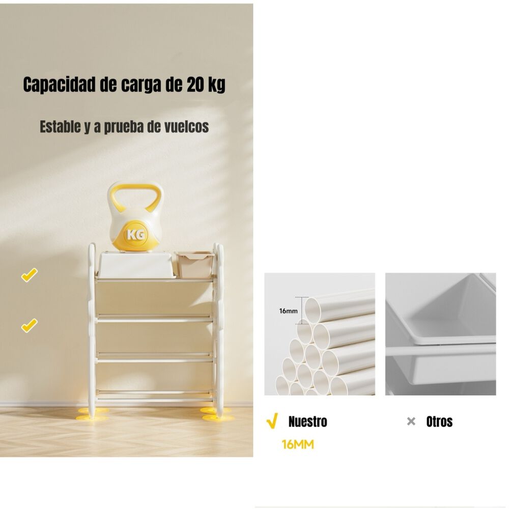 Estante Infantil Organizador De Juguetes Love Lubabycas image number 5.0